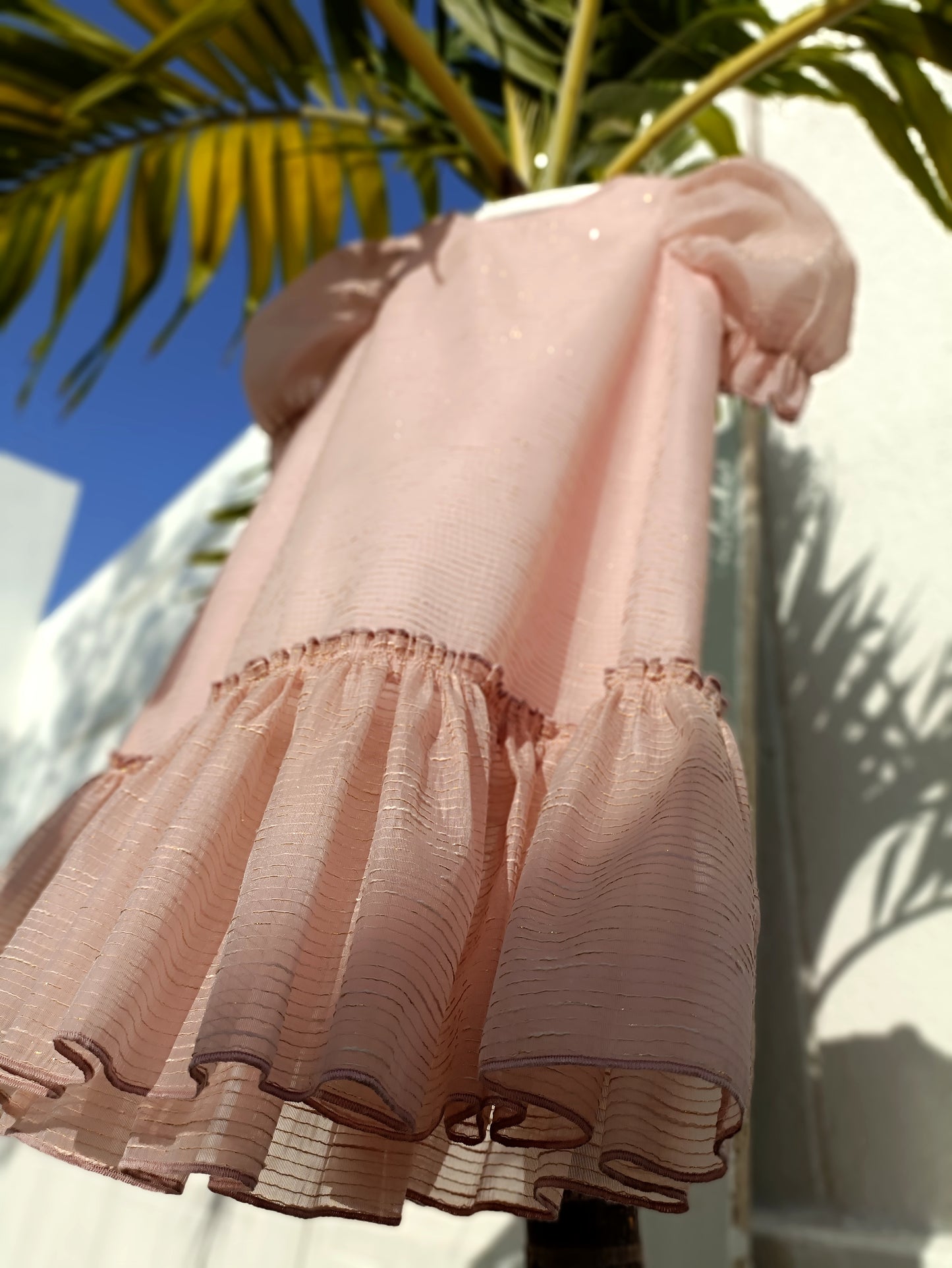 Gladiola - Organza Dress with Puffy Sleeves 