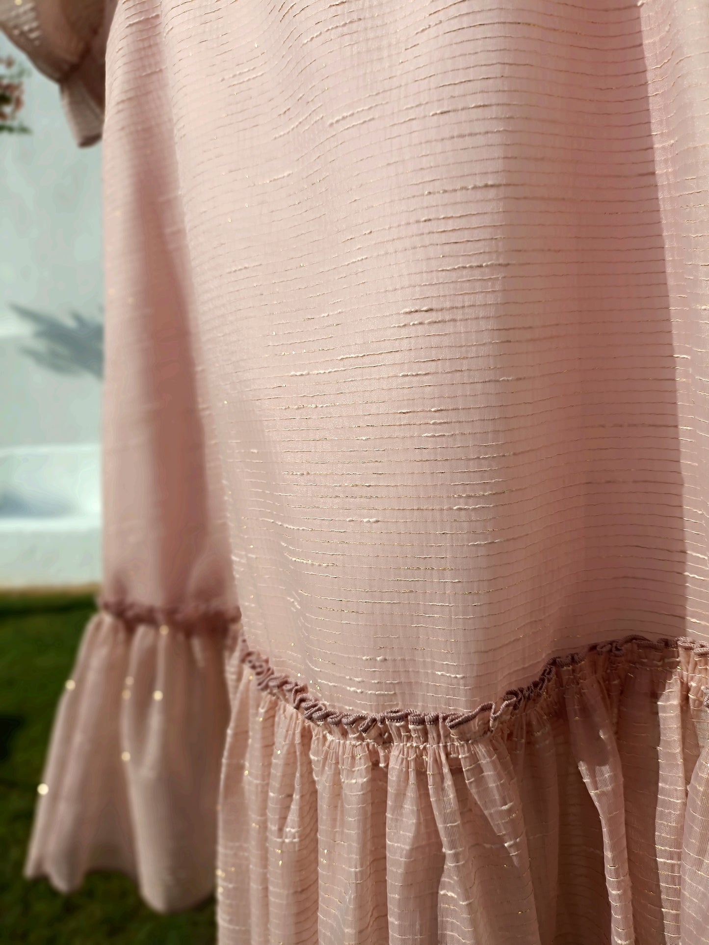 Gladiola - Organza Dress with Puffy Sleeves 