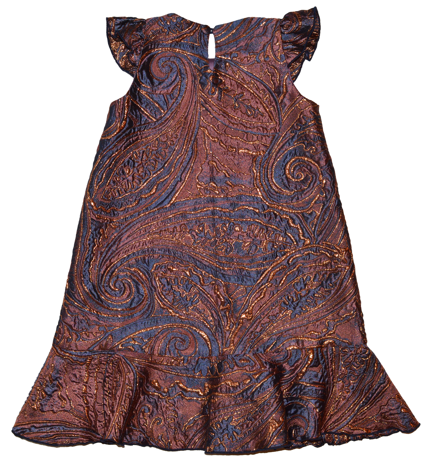 Fresia - Brocade Dress with Ruffle Sleeves