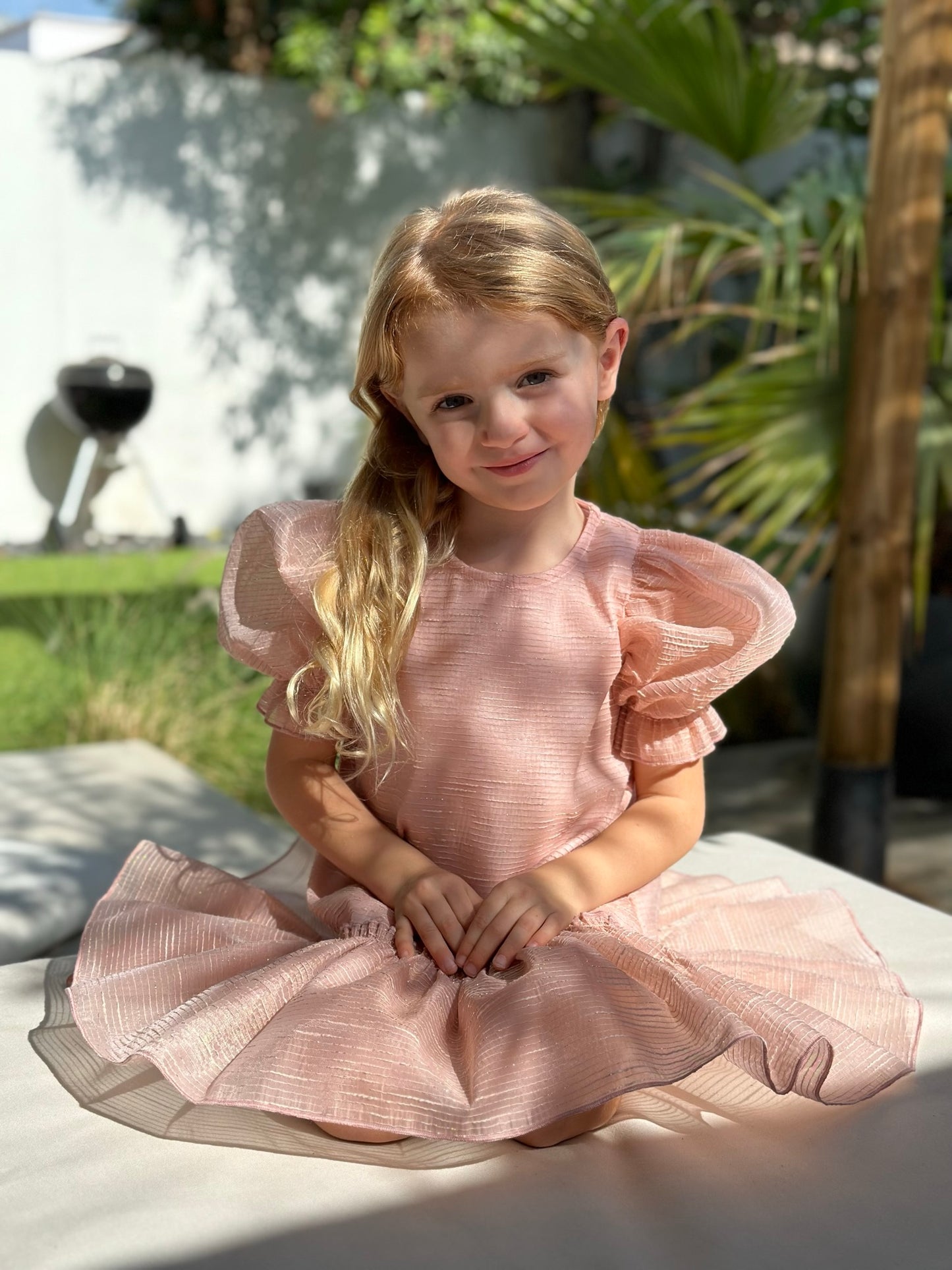 Gladiola - Organza Dress with Puffy Sleeves 