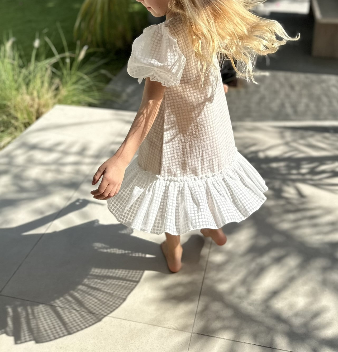 Thistle - Ruffle Dress With Puffy Sleeves