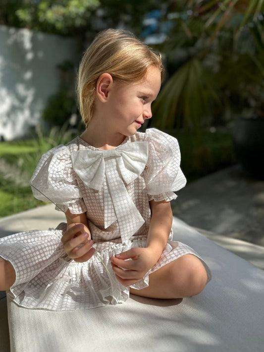 Thistle - Ruffle Dress With Puffy Sleeves