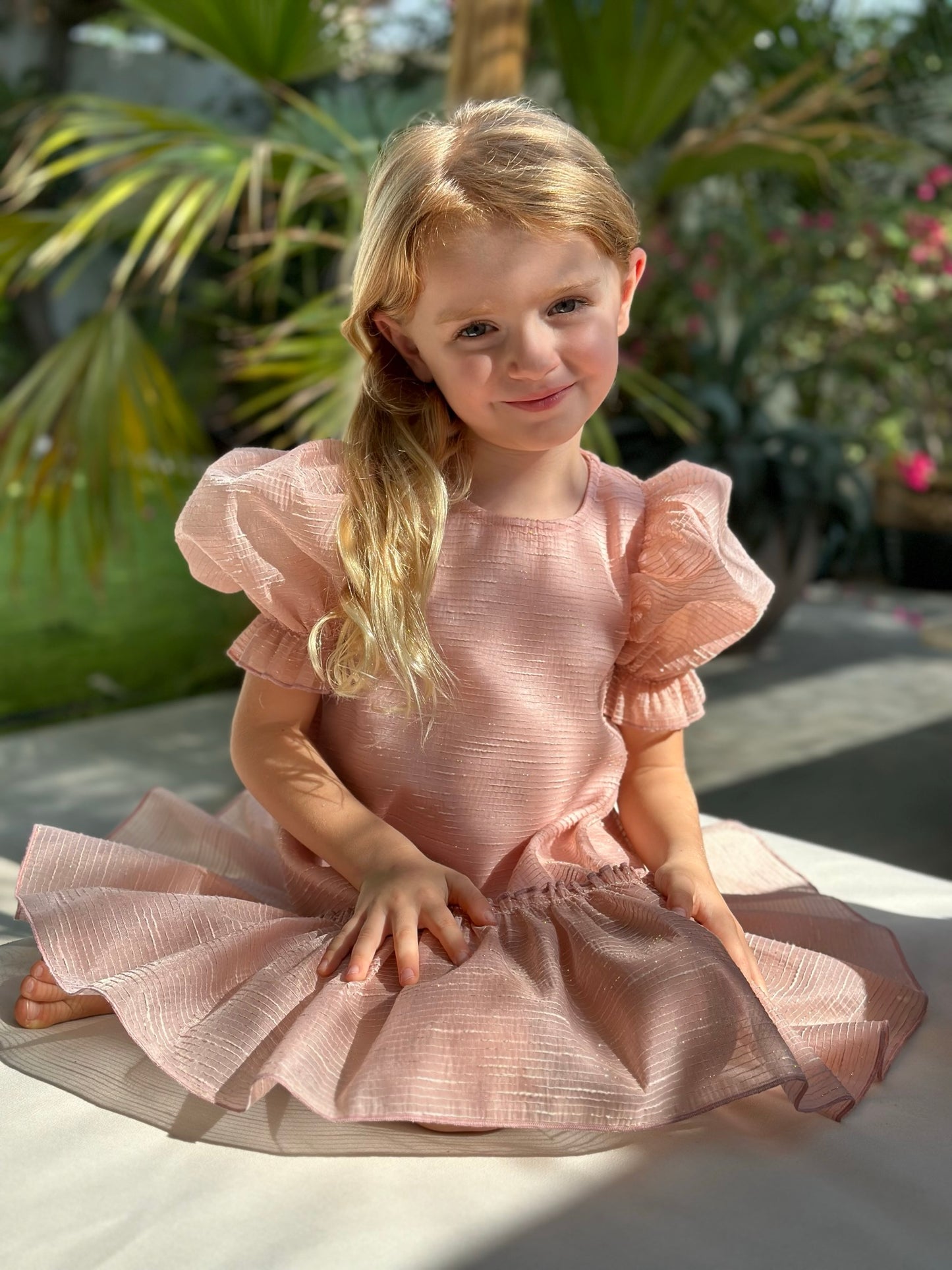 Gladiola - Organza Dress with Puffy&nbsp;Sleeves&nbsp;