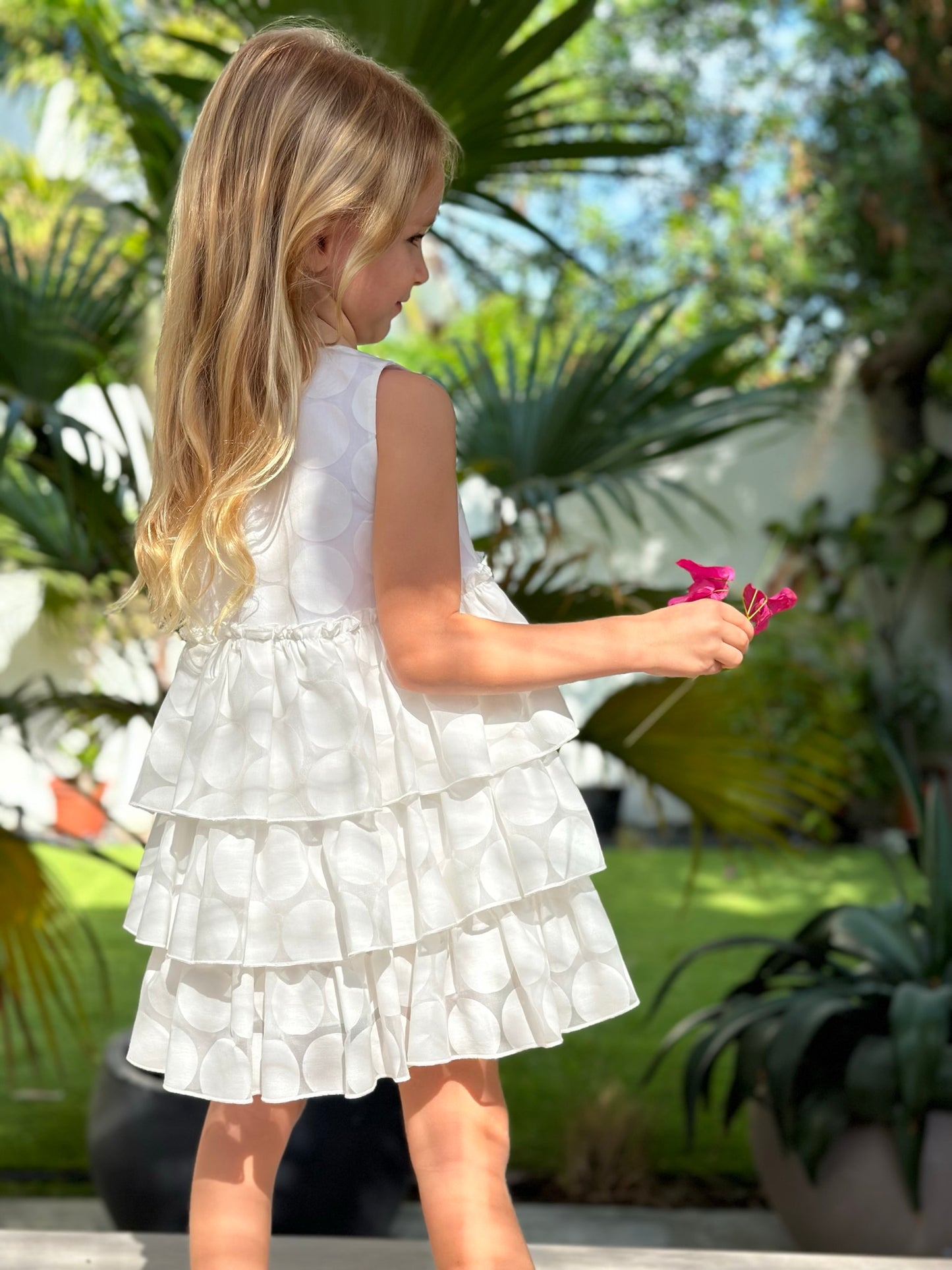 Dahlia - Dahlia - Ruffle Cotton Dress with Big Polka Dots
