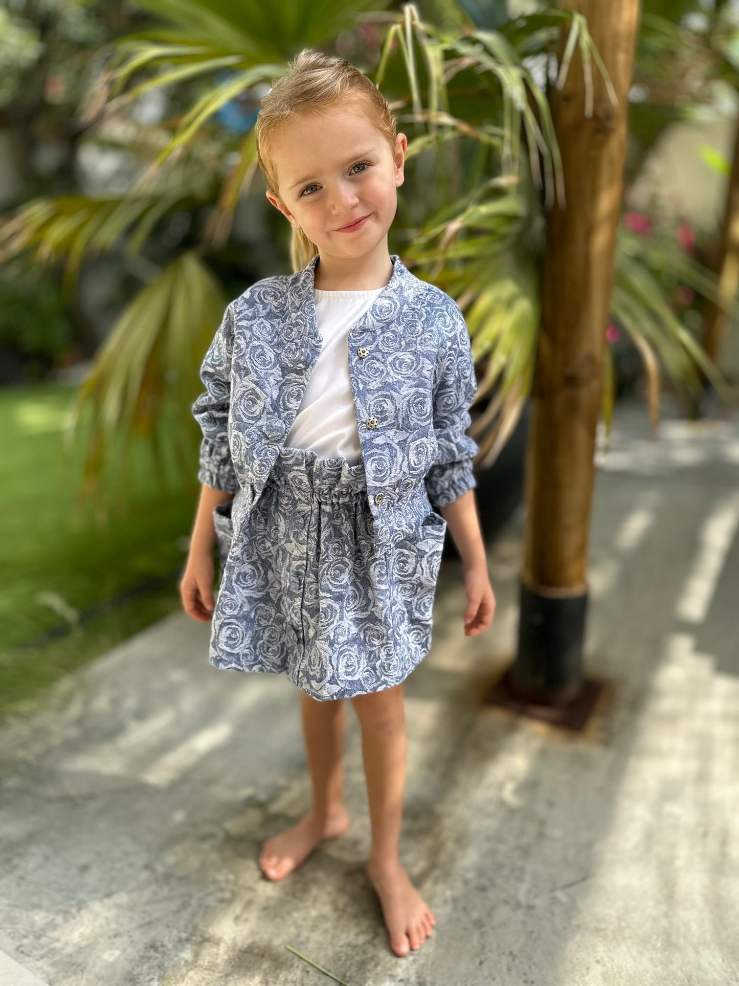 Rose-Skirt on Elastic with Side Pockets