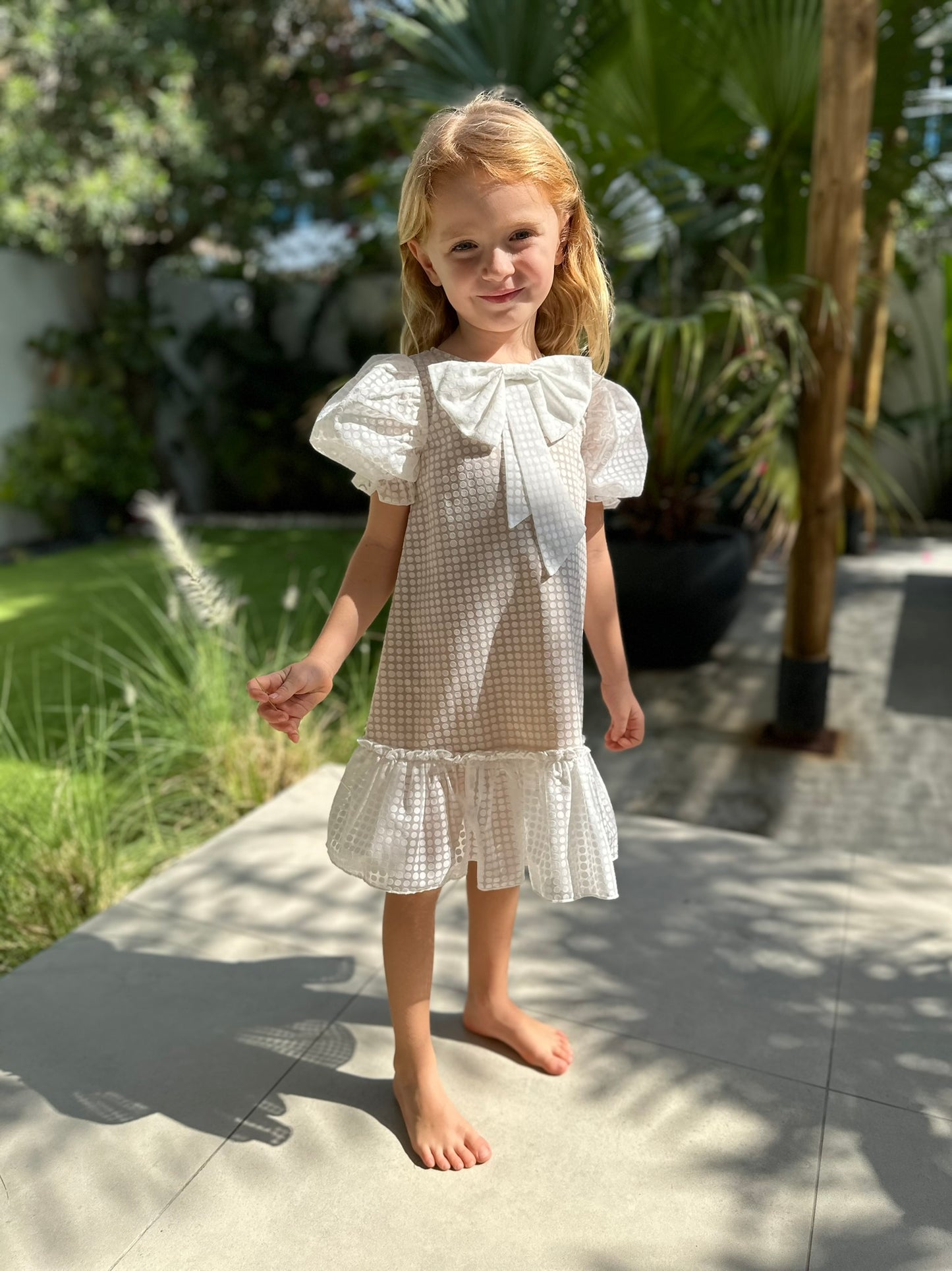 Thistle - Ruffle Dress With Puffy Sleeves