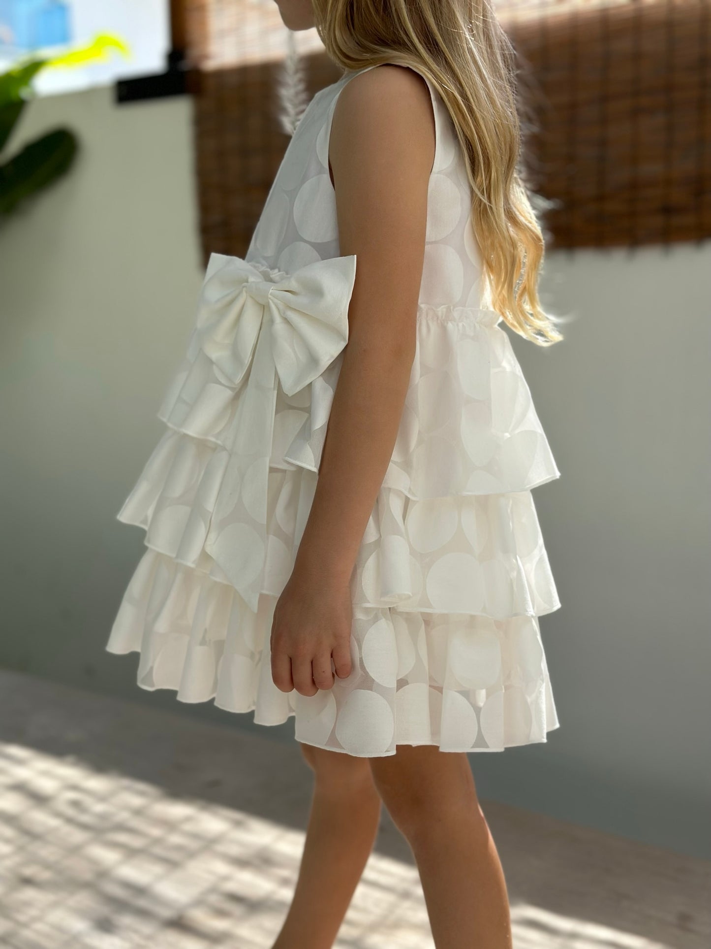 Dahlia - Dahlia - Ruffle Cotton Dress with Big Polka Dots