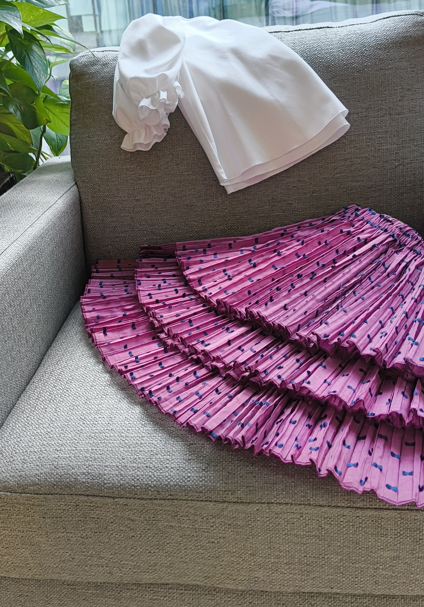 Wild Hyacinth - Crazy pleats skirt