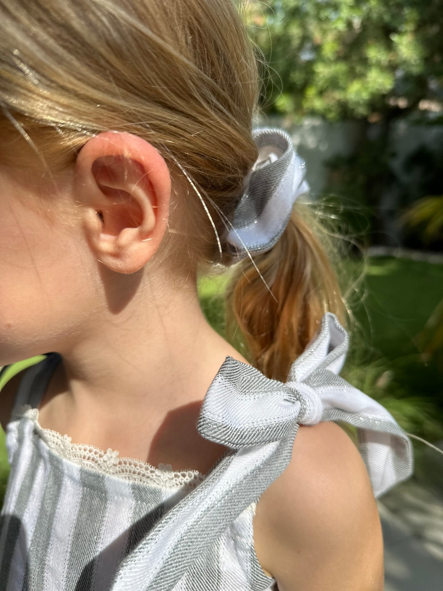 Lilly of the Valley - Line Grey Stripy Set with Lace